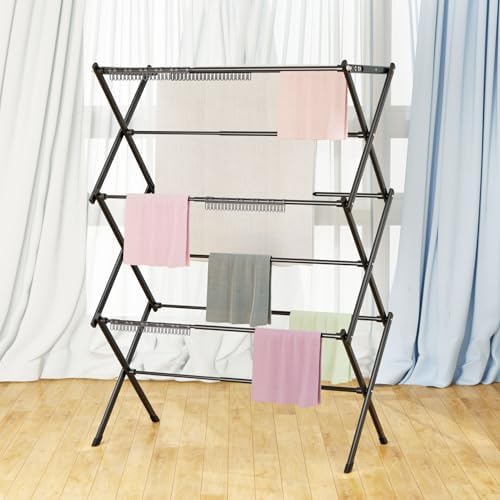 3 Tier Clothes Drying Rack, Foldable Drying Rack Clothing,Indoor & Outdoo...