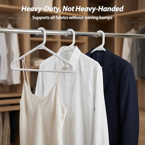 Heavy Duty Plastic Hangers – Super Thick & Reinforced with 20lb Capacity ...