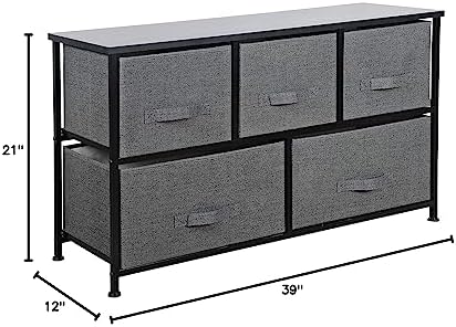 Fabric Dresser 5-Drawer Storage Organizer Unit, Apartment Cloth Dresser with ...
