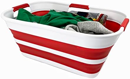 SAMMART 21L (5.5 Galloons) Collapsible Plastic Storge Basket - Foldable Pop U...