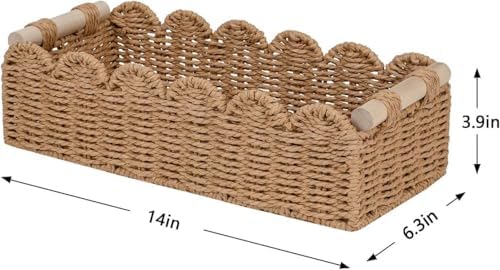 CubesLand Bathroom Basket Organizer, Toilet Tank Paper Storage Baskets 2PK