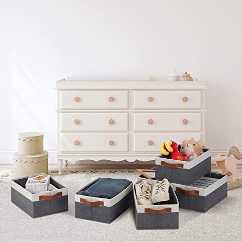 GhvyenntteS Small Fabric Storage Bins with Handles 6 Pack, 11.8" x 7.87&...