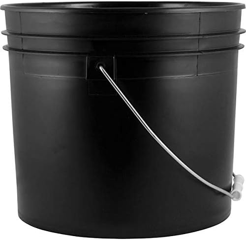 House Naturals 3.5 Gallon Black Bucket Pail Food Grade BPA Free with Lids (Pa...