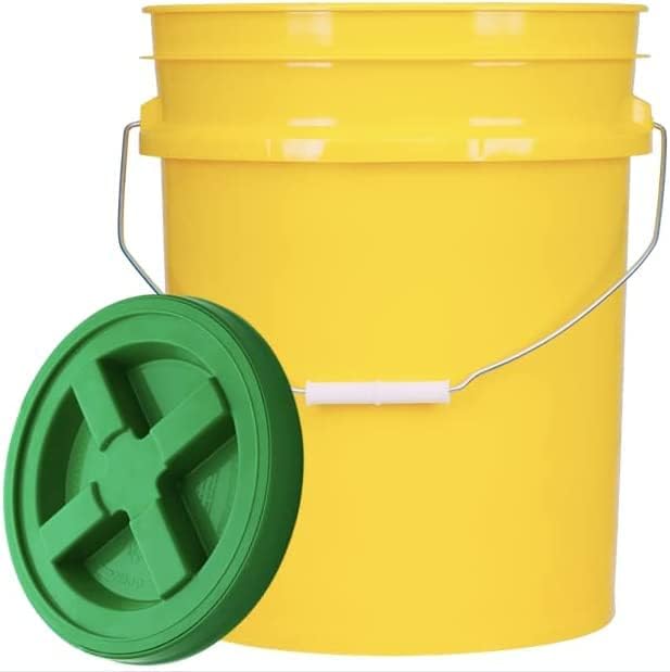 House Naturals 5 Gallon Made in USA Food Grade Plastic Bucket with Screw On A...