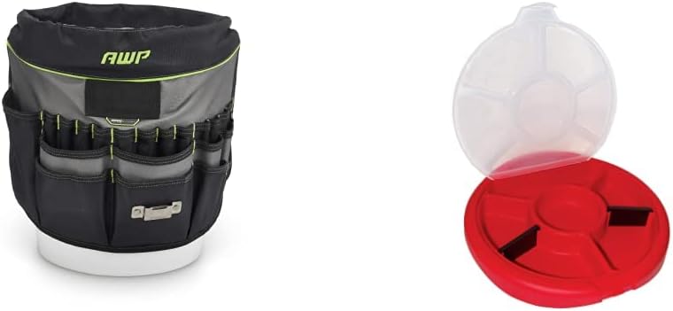 AWP 51-Pocket Bucket Tool Organizer + Bucket Boss Bucket Seat Small Parts Org...