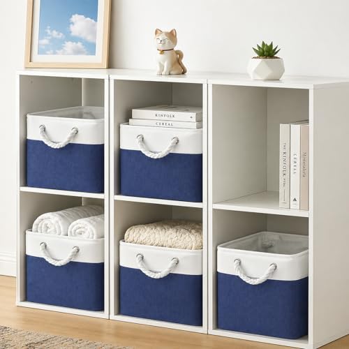 Fabric Storage Cubes 13 x 13, Collapsible Storage Bins for Shelf Baskets, Cub...