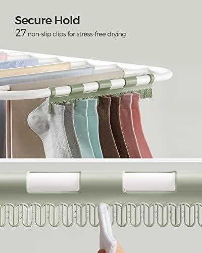 SONGMICS Clothes Drying Rack, Foldable 2-Level Stee Laundry Drying Rack