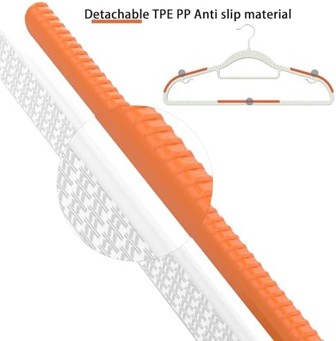 60 Pack Heavy Duty Plastic Hangers, Non Slip Clothes Hangers with Rubber Pads...