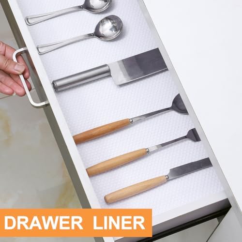FLPMIX Shelf Liner for Kitchen Cabinets White: 16" W x 300" L Non-A...