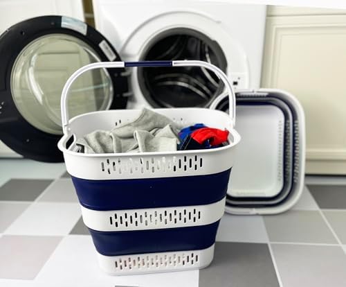 SAMMART 38L (10 Gallon) Collapsible Plastic Laundry Basket - Portable Pop-Up ...