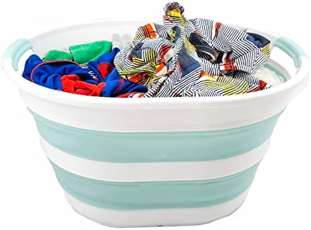 SAMMART 23L (6 Gallons) Collapsible Plastic Laundry Basket - Oval Tub/Basket ...