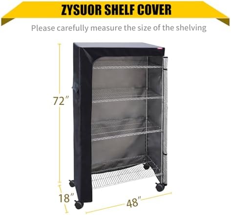 Shelf Dust Covers for Wire Shelving, Fits 48" W x 18" D x 72" ...