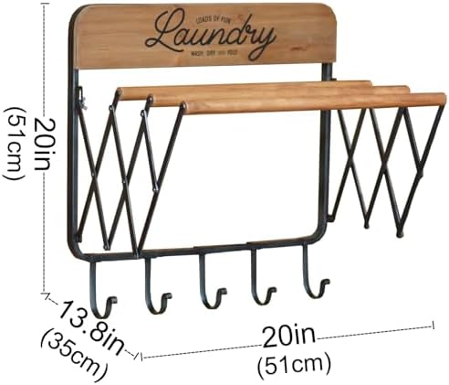 SOFFEE DESIGN Accordion Laundry Rack, Retractable Wall Mounted Racks, 3 Bars ...