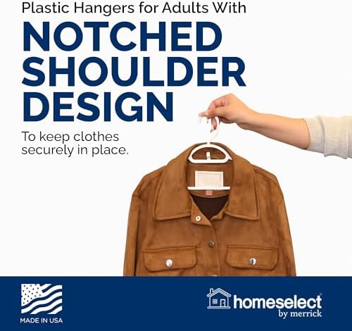 Homeselect 30 Pack Attachable Plastic Hangers - 16 Inch Wide Space Saving Cas...
