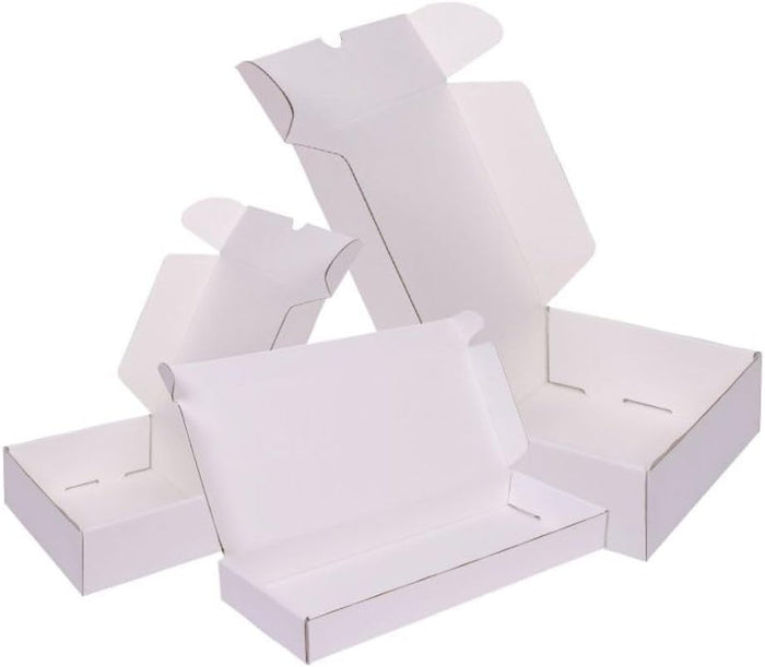 Ucanpack 10x4x2" Mailer Boxes 50 Pcs, Tuck Top Literature Mailers, Made In USA- Strong Corrugated Shipping Box for Packaging, Mailing & Small Business (All White/E-Flute)