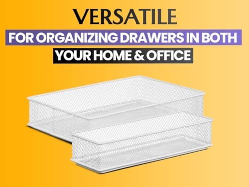 YBM HOME Silver Mesh Drawer Cabinet and or Shelf Organizer Bins, School Suppl...