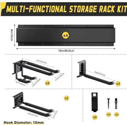 64'' Garage Tool Organizer Wall Mount, 18 PCS Adjustable Garden Tool ...
