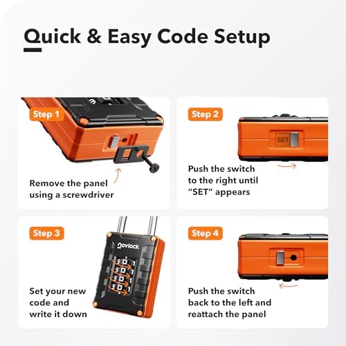 Gym Locker Lock, Indoor & Outdoor 4-Digit Combination Padlock