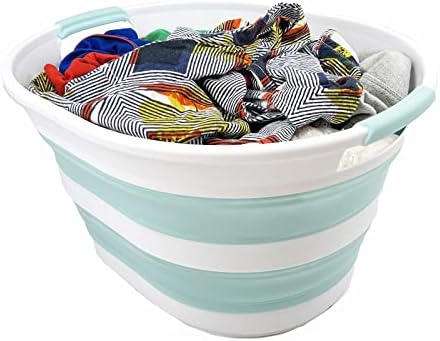 SAMMART 23L (6 Gallons) Collapsible Plastic Laundry Basket - Oval Tub/Basket ...