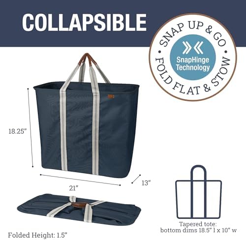 Collapsible Laundry Caddy LUXE (300D) - Navy Noir/Cream (2PK)