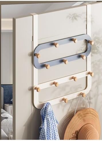 Over the Door Hook Rack, 14-Hook Coat Hanger for Clothes, Bags, Towels