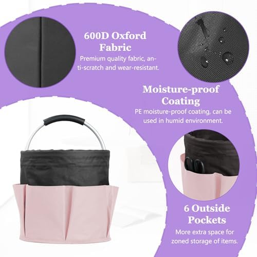 2Pcs 17L Shower Caddy with 6 Pockets, Portable Cleaning Caddy in 600D Oxford ...