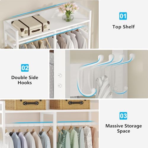 Tribesigns Freestanding Closet Organizer, Garment Rack with 4 Drawers