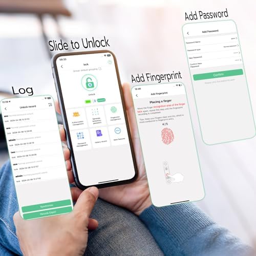 Combination Lock for Locker, 9-Digit Keypad & Fingerprint Gym Locker Lock