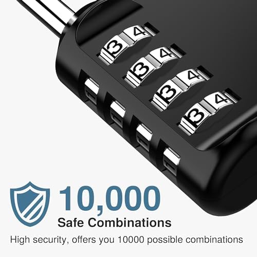 Puroma 10 Pack Combination Lock Locker 4 Digits Combo Padlock Gym Black