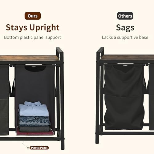 Heybly Laundry Hampers, 4 × 15Gal (228 L) Laundry Basket with Large Desktop S...