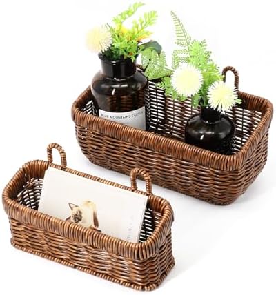 AceList Wall Hanging Basket, Boho Style Hand-Woven Hanging Storage Baskets - ...