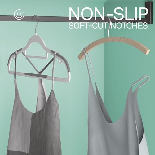 60 Pack Heavy Duty Plastic Hangers, Non Slip Clothes Hangers with Rubber Pads...