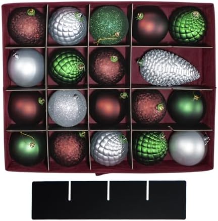 612 Vermont Christmas Ornament Storage Box, Holds 60-4 Inch Ornaments