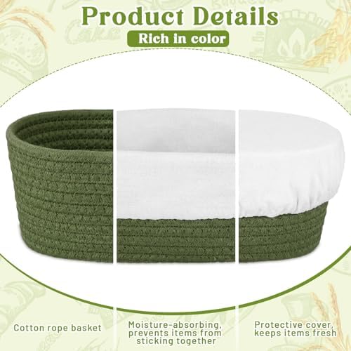 4 Pcs 10 Inch Cotton Rope Banneton Bread Proofing Basket Set Oval Banneton Ba...