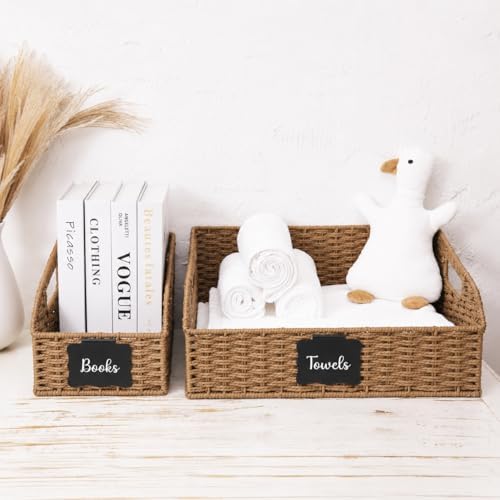 Pantry Baskets for Organizing,Wicker Storage organizers,3Pack,Brown