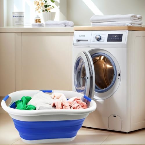 SAMMART 40L (10.5 gallon) Collapsible Plastic Laundry Basket - Foldable Pop U...