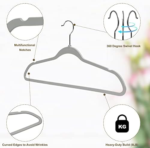 Quality Hangers 50 Pack Plastic Hangers for Clothes - Slim Non-Velvet Hangers...