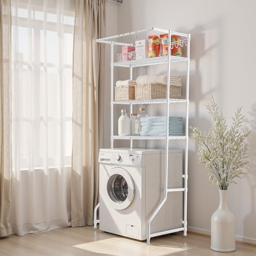VEVOR Over the Washer and Dryer Storage Shelf, 3 Tier Laundry Room Drying Rac...