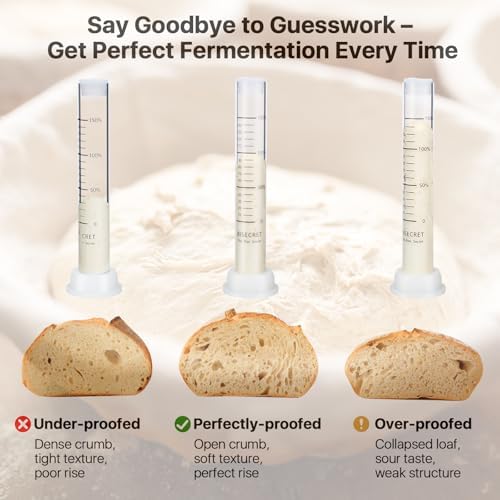 Non-Stick Wood Pulp Banneton Bread Proofing Basket Set With Aliquot Jar, 9&qu...
