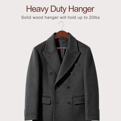 TOPIA HANGER Walnut Wooden Hangers 30 Pack, Heavy Duty Clothes Hangers
