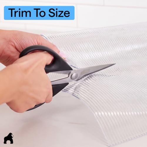 GORILLA GRIP Shelf Liner, Non-Adhesive Cabinet Liners, 12"x20' Clear