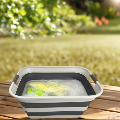 SMMART Collapsible Plastic Laundry Basket with Handle/Foldable Pop Up Storage...