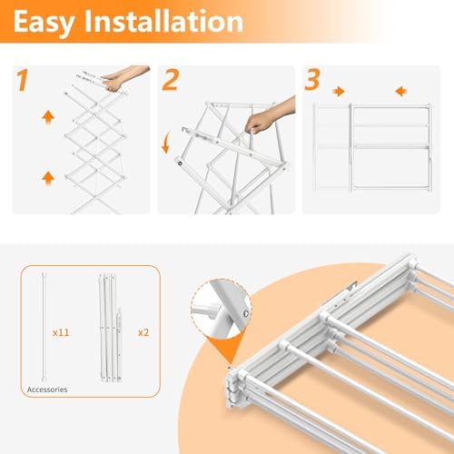 3 Tier Clothes Drying Rack, Foldable Drying Rack Clothing,Indoor & Outdoo...