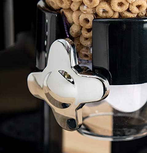 ZevrO Dry Food & Cereal Dispenser, 4.4 Cups, Black, Original Dual
