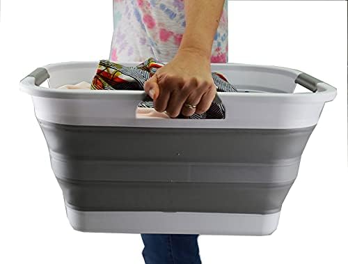 SAMMART Set of 2-30L (8 gallon) Collapsible Plastic Laundry Basket - Foldable...