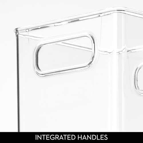 iDesign Storage Bin with Handles, Cube Organizer, Set of 4, Clear