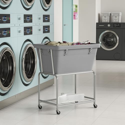 ELYKEN Rolling Laundry Hamper with Wheels, Removable Bag, Laundry Cart