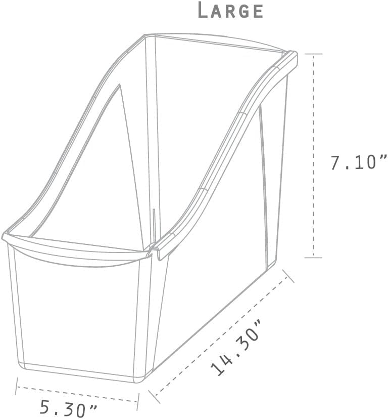 Storex Large Book Bin, Interlocking Plastic Organizer for Home, Office and Cl...