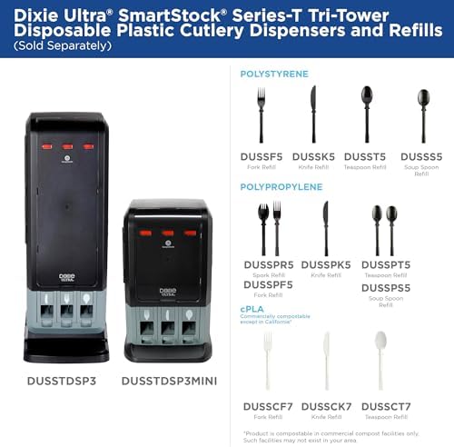 Dixie Ultra® SMARTSTOCK® MINI TRI-TOWER CUTLERY DISPENSER BY GP PRO (GEORGIA-...