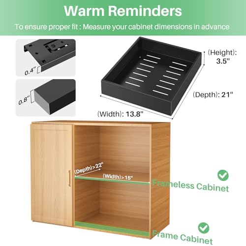 Kitstorack 2Pack Pull out Cabinet Organizer, 21" Deep, Heavy Duty Full-e...